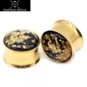 Ecarteur oreille 6 mm femme pépite or