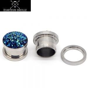 Ecarteur plug argent avec diamant