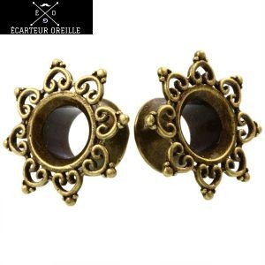 Ecarteur oreille 2mm tunnel fleur