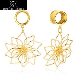 Ecarteur pendentif fleur doré