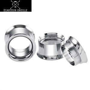 Ecarteur tunnel oreille argent