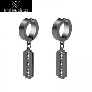 Faux plug acier chirurgical gris métallisé