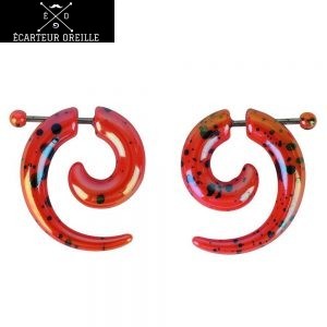 Boucle d'oreille spirale tachetée