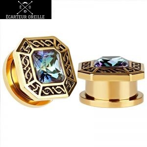 Ecarteur oreille diamant multicolore