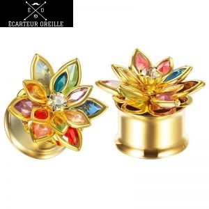 Ecarteur or florale femme
