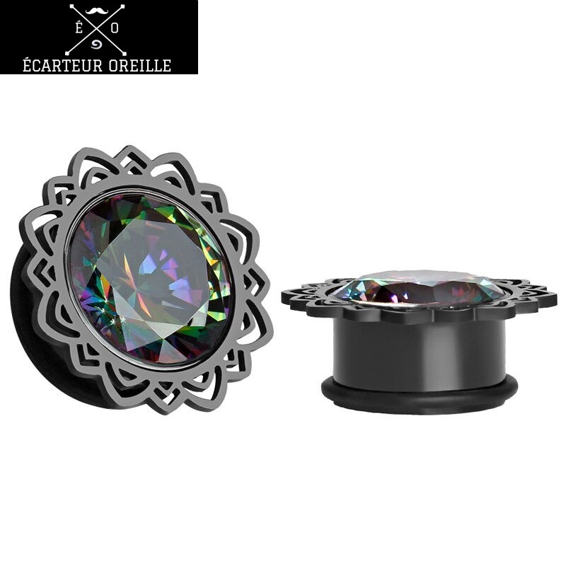 plug oreille noir diamant