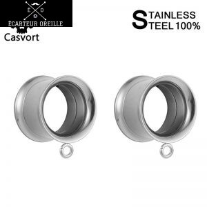 Plug pour boucle d'oreille tunnel  argent