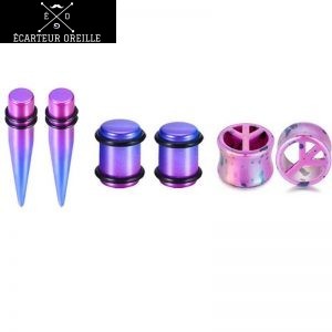 Kit écarteur oreille violet 10mm