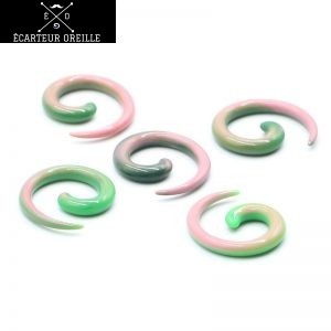 Mini écarteur spirale rose et vert