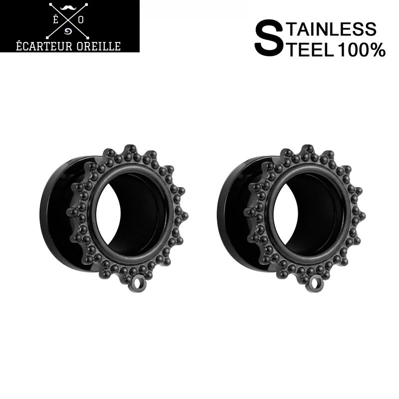 plug pour boucle d'oreille noir