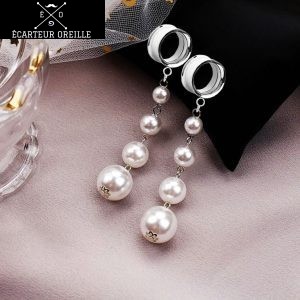 Bijoux écarteur pendentif femme style perle de culture