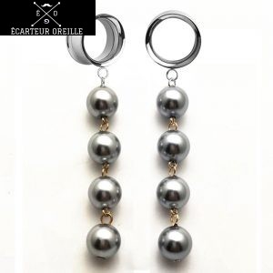 Bijou écarteur femme imitation perle de Tahiti