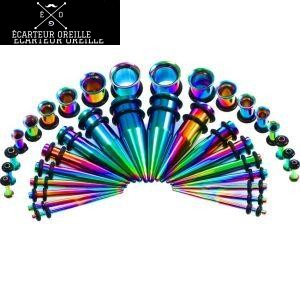 Kit écarteur oreille arc en ciel