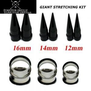Pack écarteur oreille acier inoxydable