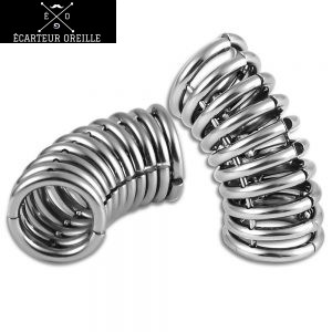 Grand écarteur d'oreille multiples anneaux 25mm