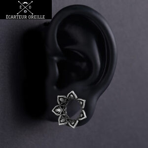 Ecarteur oreille pétale de fleur cuivre