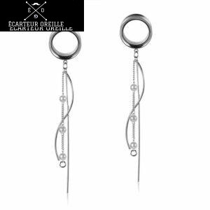 Ecarteur oreille femme chic pendentif moderne - 3, 10mm